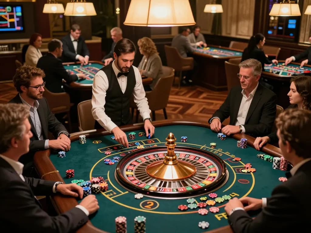 Experience excitement at F168 roulette table with players betting on a vibrant game.