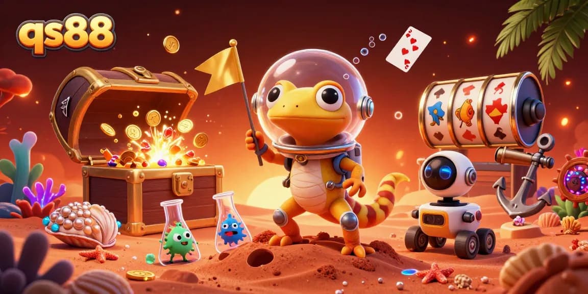 Experience thrilling wins at qs88's vibrant Martian casino with interactive characters and gaming elements.