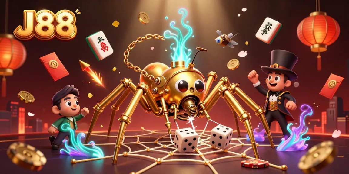 Engage with J88's exciting steampunk casino scene featuring luck and strategy in vivid 3D.
