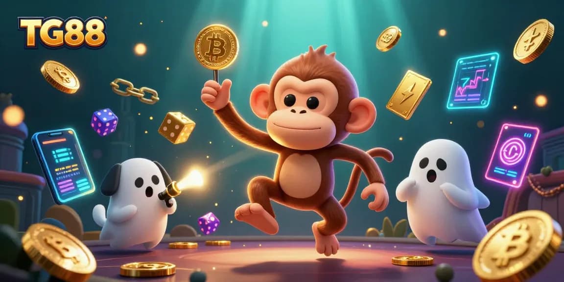 Track the mischievous TG88 poltergeist monkey in a haunted casino bursting with golden elements.