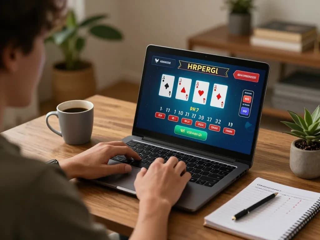 Experience thrilling blackjack gameplay with 79king-vn in a cozy home setting, showcasing strategic moves.