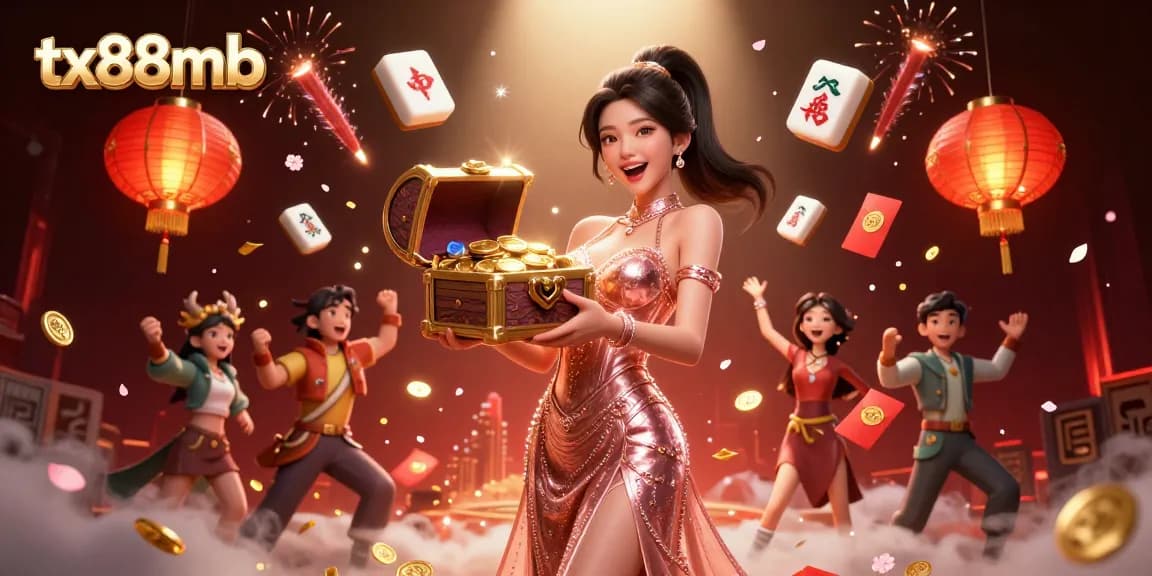 Experience winning moments at tx88mb in a vibrant 3D casino scene filled with treasures and rich details.