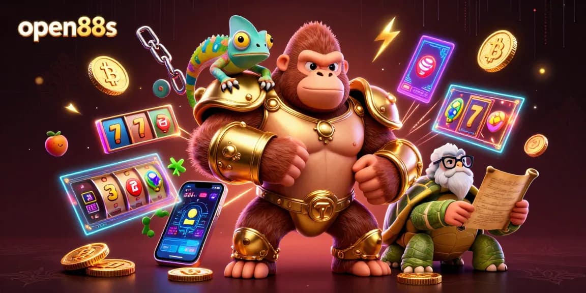Engage with open88s through a thrilling 3D gambling adventure featuring vibrant characters and casino elements.