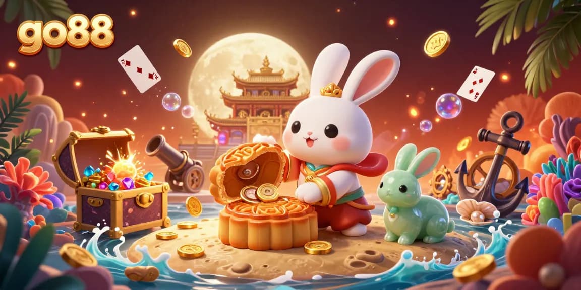 Experience the thrill of go88 with a vibrant casino-themed 3D illustration showcasing luck with poker chips.