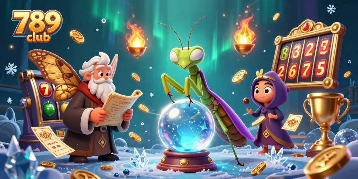 Engage with the vibrant world of 789 club, featuring a mystical fortune teller and casino elements.