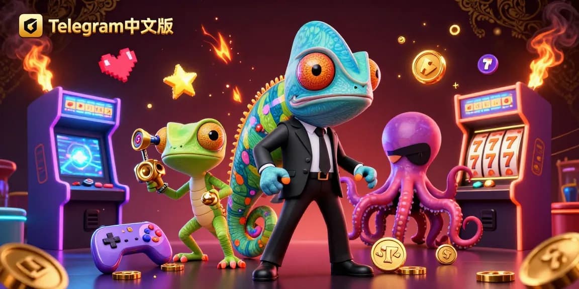 在这个充满活力的赌场主题场景中，利用Telegram中文版玩游戏以赢得胜利。