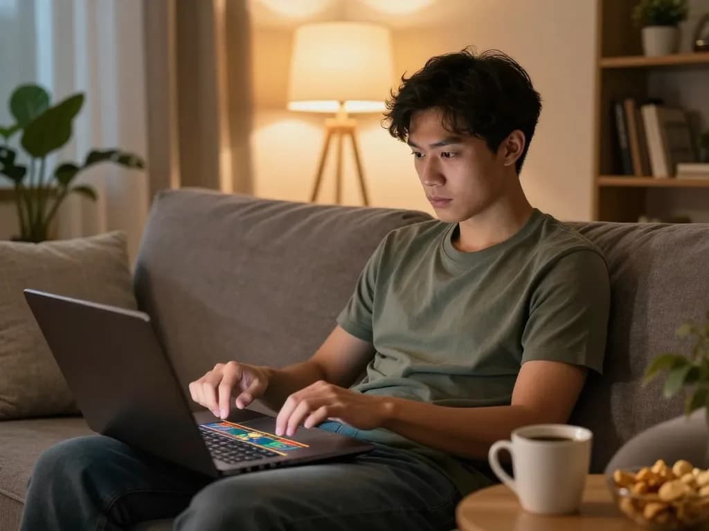 Engaged player at nhà cái sx88 analyzing strategies while enjoying online gaming experience.