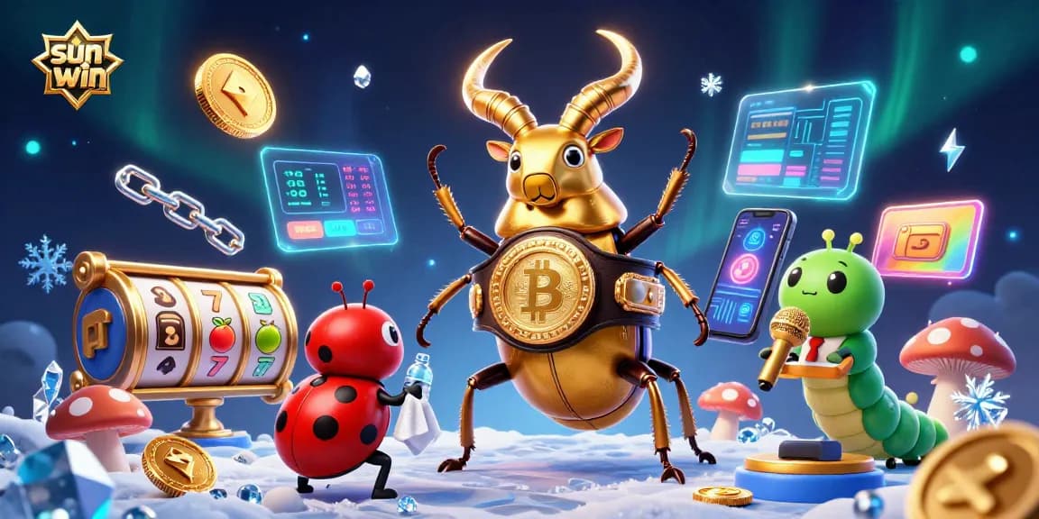 Experience the sun win excitement with a vibrant casino-themed illustration showcasing engaging characters and game elements.