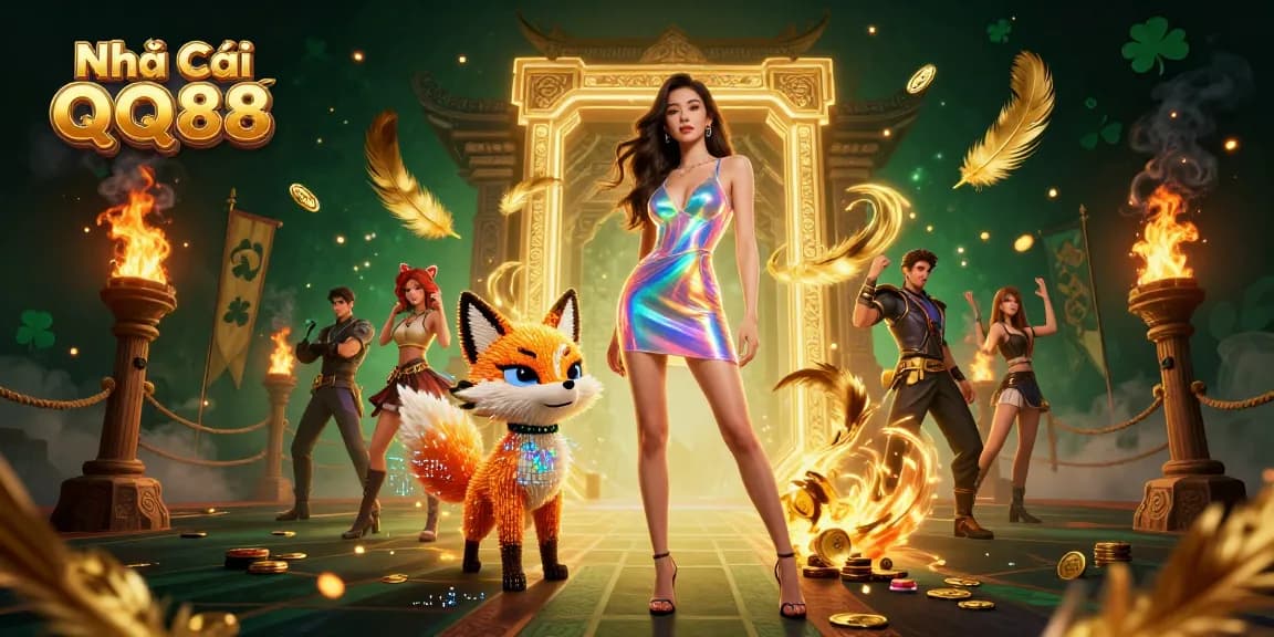 Experience thrilling wins at Nhà Cái QQ88 with an engaging 3D casino scene filled with vibrant elements.