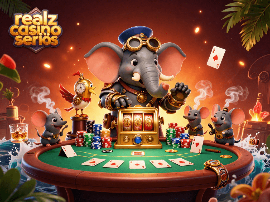 Realz Casino seriös: Spieler genießen faire Slot-Maschinen in einem einzigartigen Casino-Setting.
