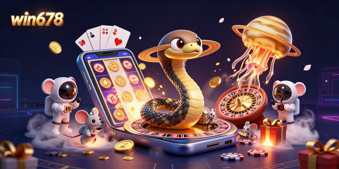 Spin to win at win678 with vibrant slots and immersive casino elements in a dynamic 3D scene.
