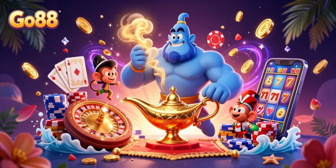 Engage in exciting gameplay with Go88's vibrant casino scene featuring dynamic elements.