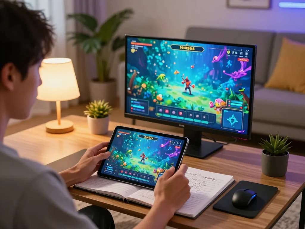 bắn cá mm88 gameplay on tablet in a cozy living room setting, capturing casual gaming experience