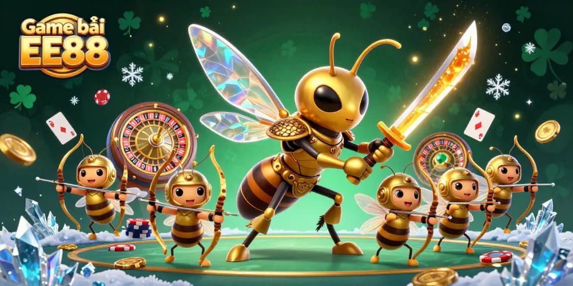Engage with Game bài EE88 through vibrant casino action with a dynamic 3D illustration.
