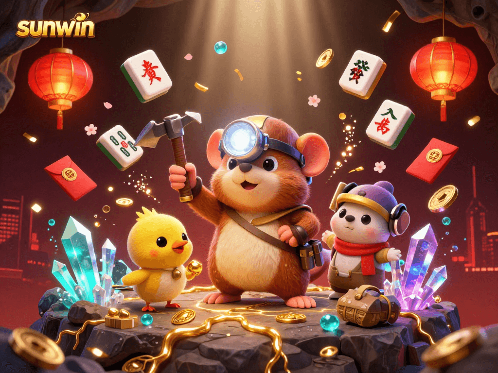 Experience sunwin gaming excitement with treasure hunter mole and dazzling casino elements.