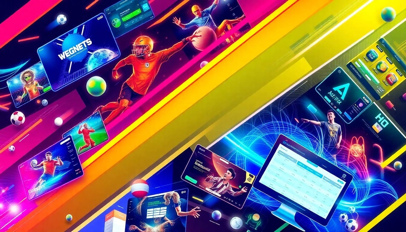 Sportwetten Anbieter ohne Oasis: Highlight various engaging online betting platforms in a vibrant digital collage.
