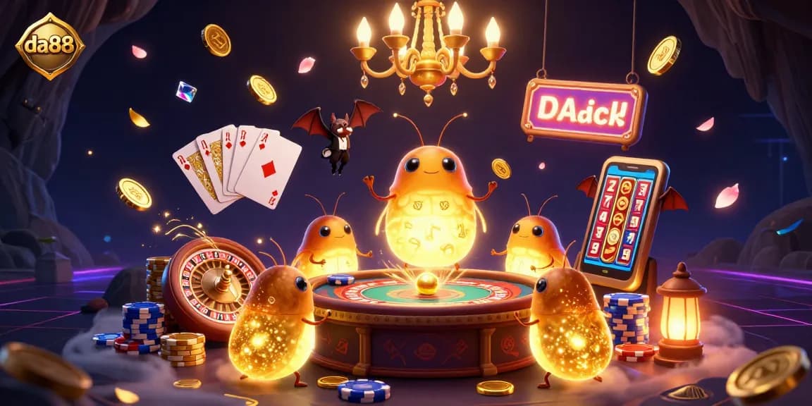 Experience captivating gameplay with da88 at the cave casino, illuminated by glowworms and spinning roulette.