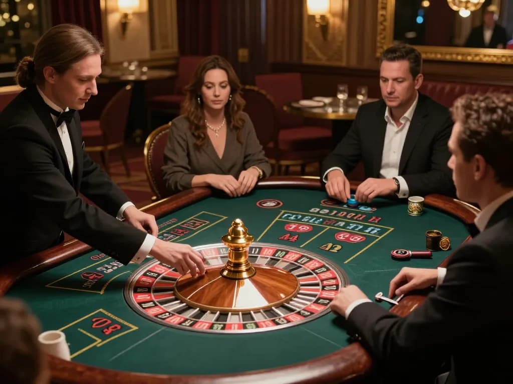 Experience thrilling gameplay at cm88 roulette table with professional dealer and eager players.