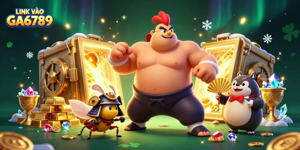 Engage in thrilling gameplay with LINK VÀO GA6789 showcasing dynamic casino elements and vibrant characters.
