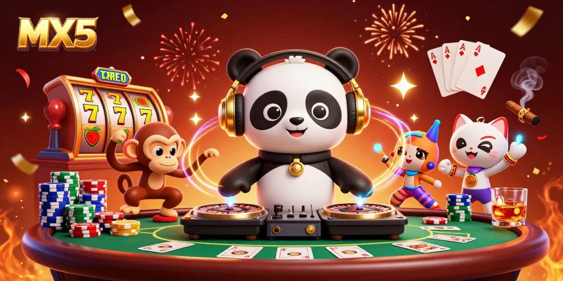Experience thrilling fun at MX5 with our vibrant casino scene featuring exciting game elements.