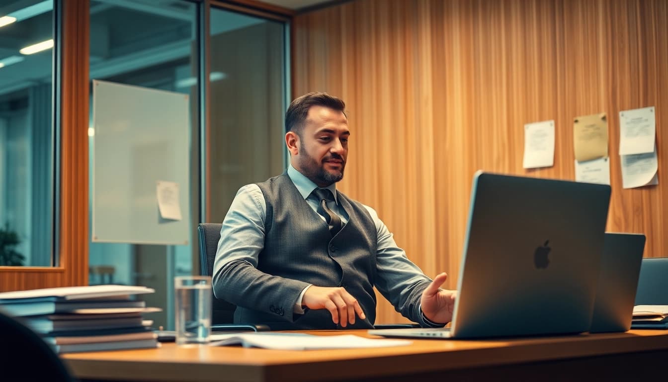 Headhunter Pflegekräfte berät in modernem Büro über Bewerber für den Pflegebereich.