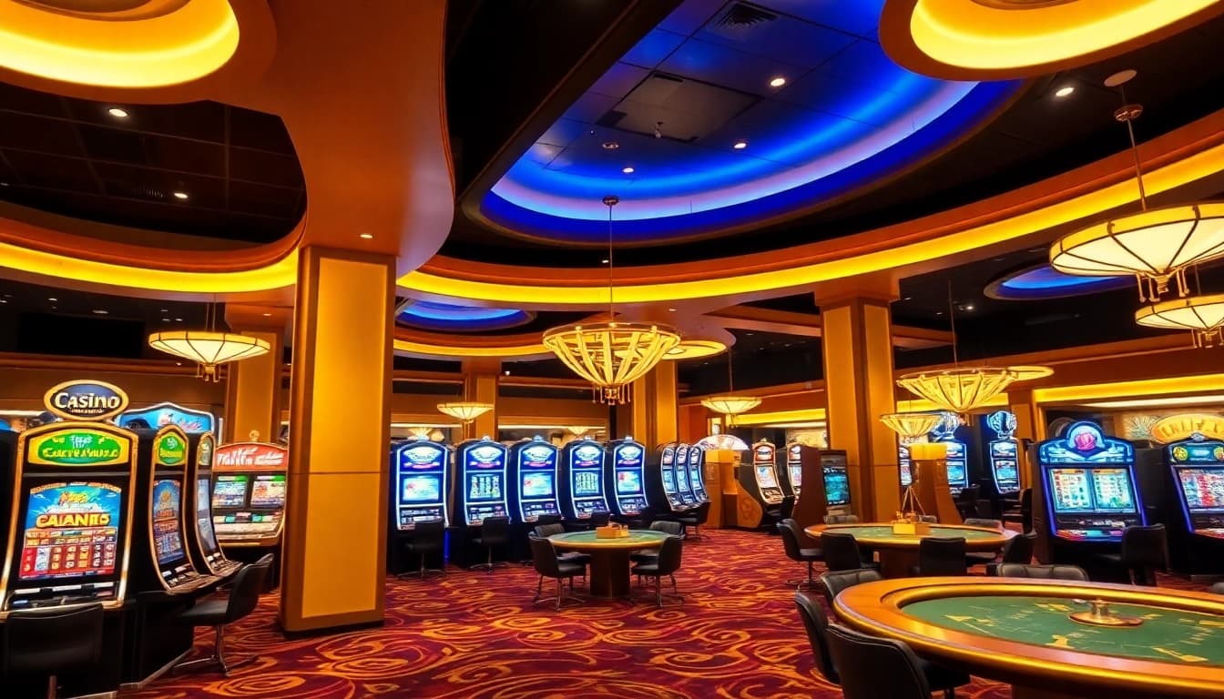 Begeistern Sie sich für online casinos echtgeld mit einem Blick auf den luxuriösen Spielbereich und den Spielautomaten.