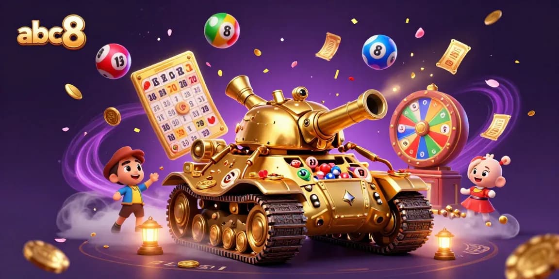 Experience dynamic gaming adventures at abc8 with vibrant illustrations of casinos and games.