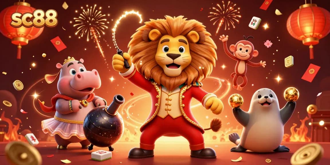 Experience thrilling wins at sc88 with vibrant casino elements and playful characters.