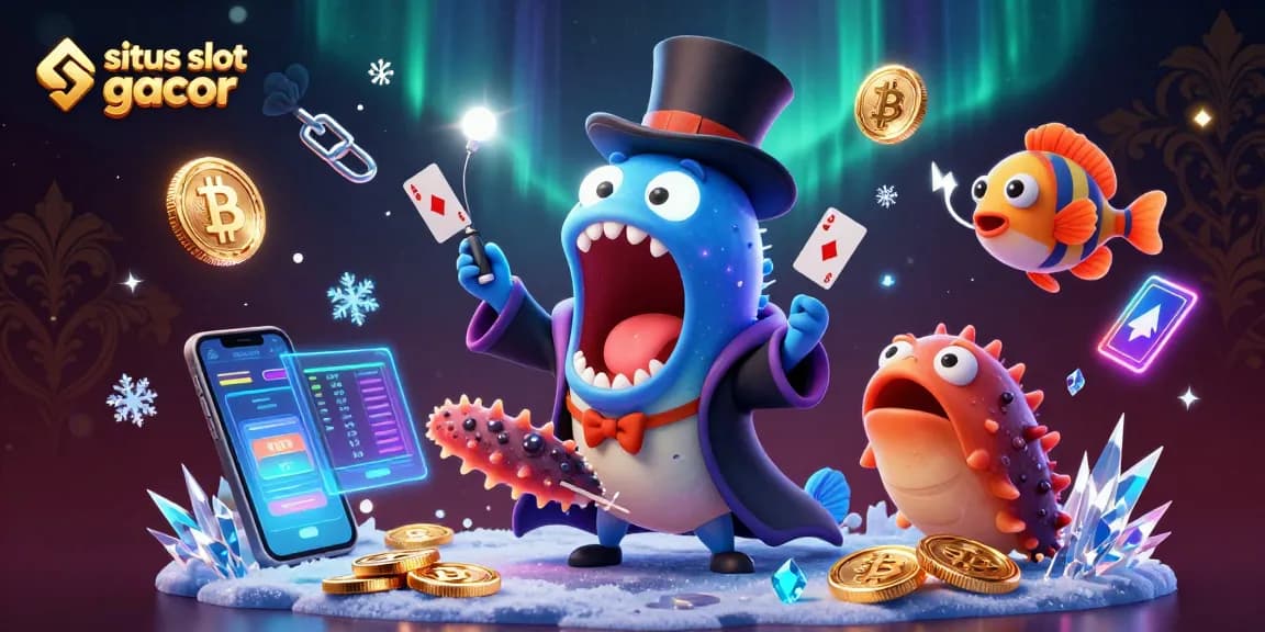 Experience big wins on situs slot gacor with this vibrant magical underwater casino scene.