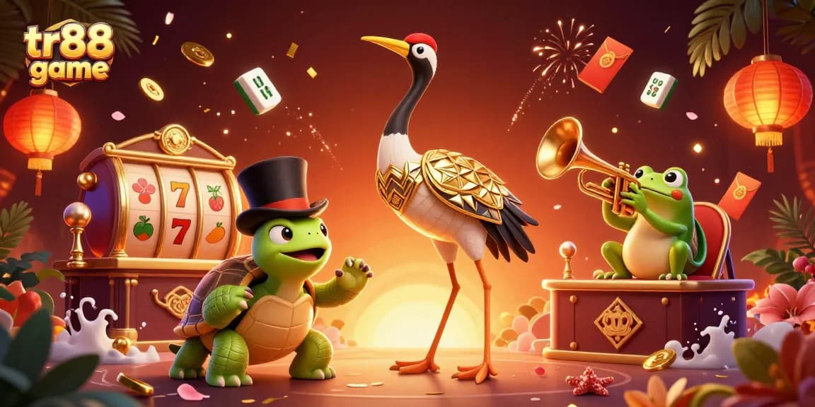 Experience the thrill of tr88 game with vibrant characters and dynamic casino elements in a festive, immersive scene.