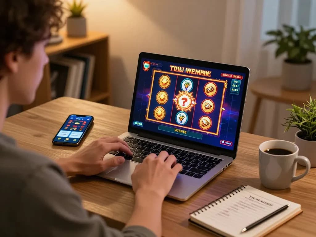 Engaging in online gaming on RR88 with vibrant slot game visuals and betting strategies