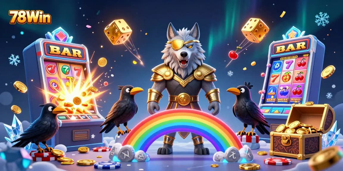78Win unleashes thrilling jackpot excitement with 3D cartoon characters celebrating a casino win.
