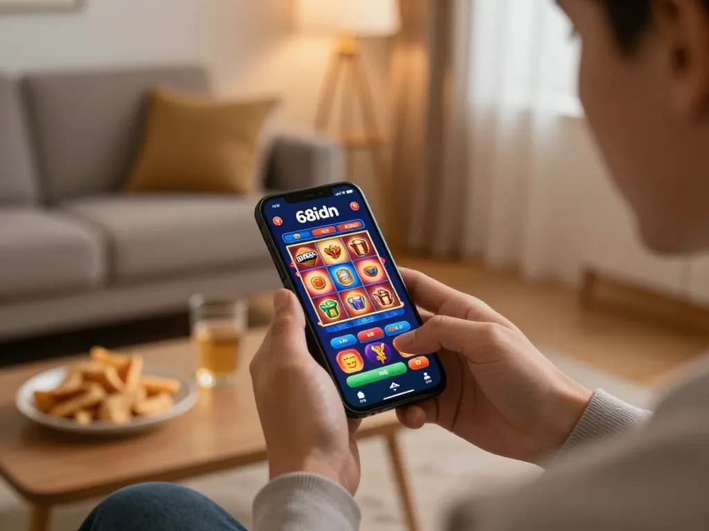 Pemain menggunakan aplikasi mobile 68idn untuk pengalaman kasino daring yang menarik.