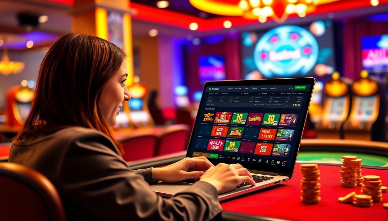 Experience online gaming at https://69vn.day/ with a vibrant casino interface showcasing interactive elements and a player in action.
