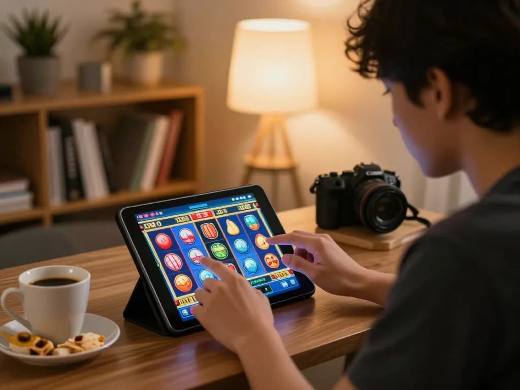 Engaging with situs slot gacor on a tablet for an immersive online gaming experience