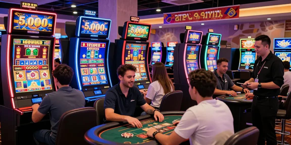 Exciting scene at Godzz Casino with players enjoying various games, showcasing a vibrant online casino atmosphere with diverse options.