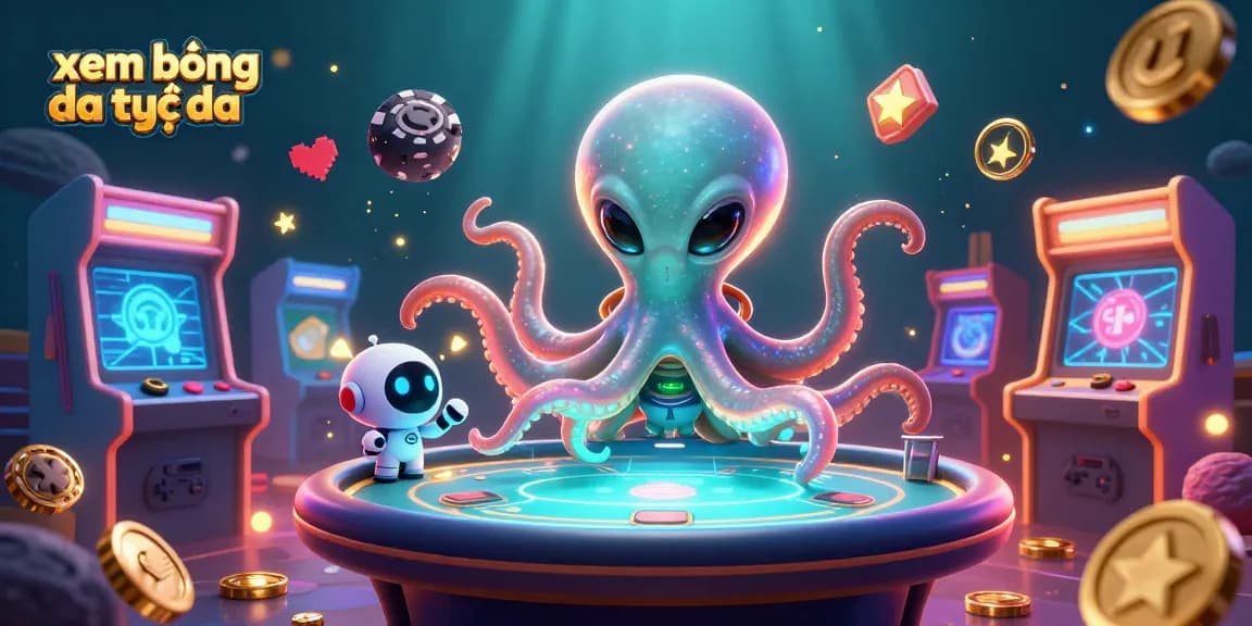 Engage in xem bóng đá trực tiếp with vibrant alien characters at a futuristic poker table.