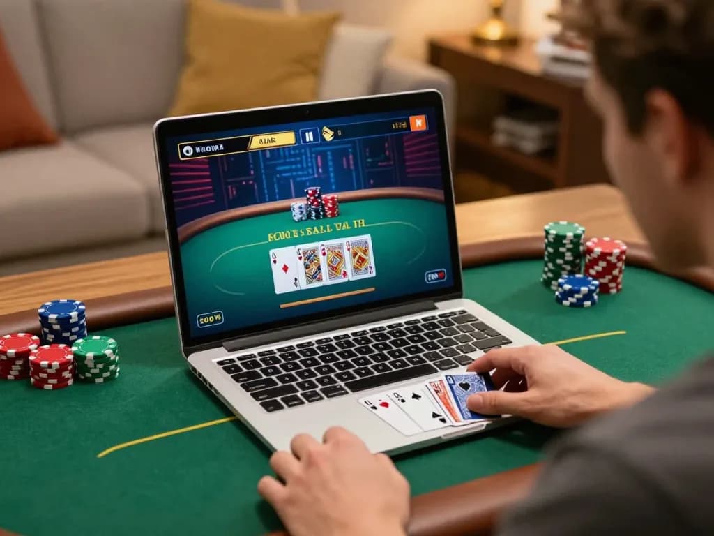 Experience intense poker gameplay with Vmax strategies at home.