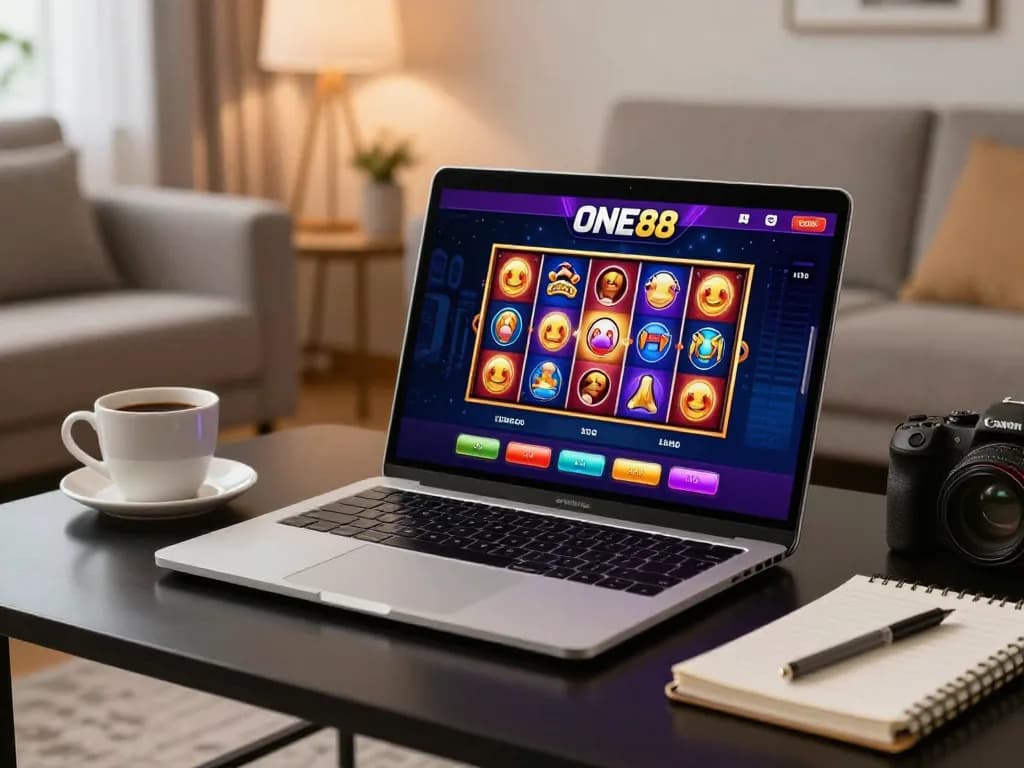 Engaging with the ONE88 platform for thrilling online casino action in a cozy setting.