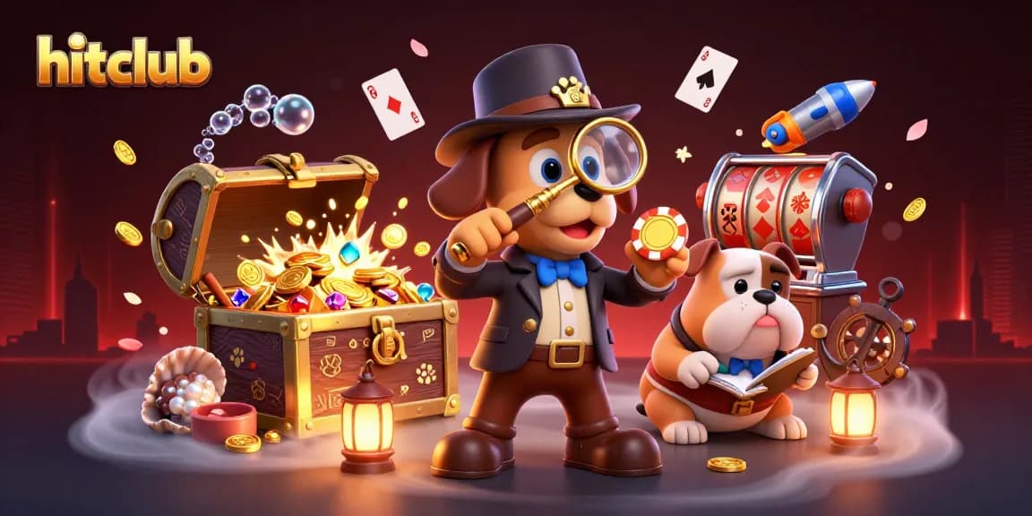 Hitclub offers thrilling gameplay as a detective cleverly unravels jackpot mysteries amidst a colorful casino.