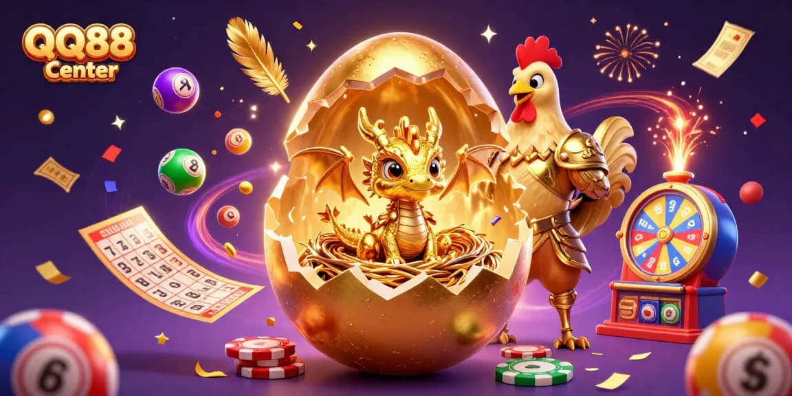 Experience thrilling gaming at QQ88 Center with a magical golden dragon and dynamic jackpots.