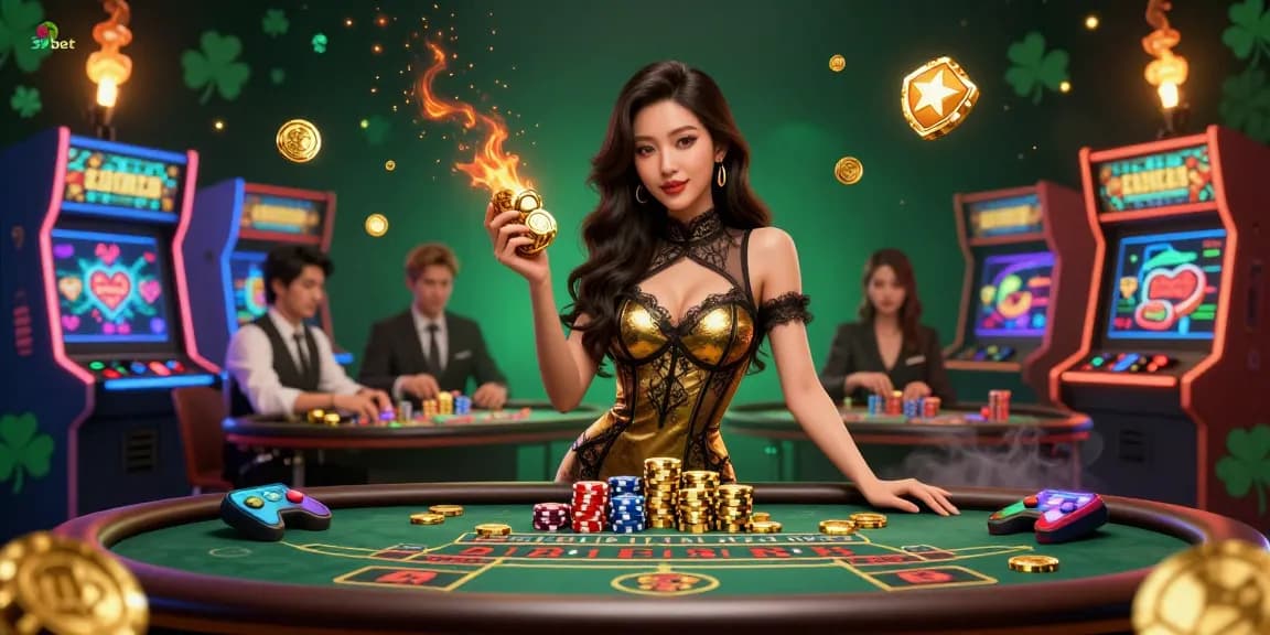 Experience the exclusive atmosphere of 39bet with high-value casino chips at a VIP table.