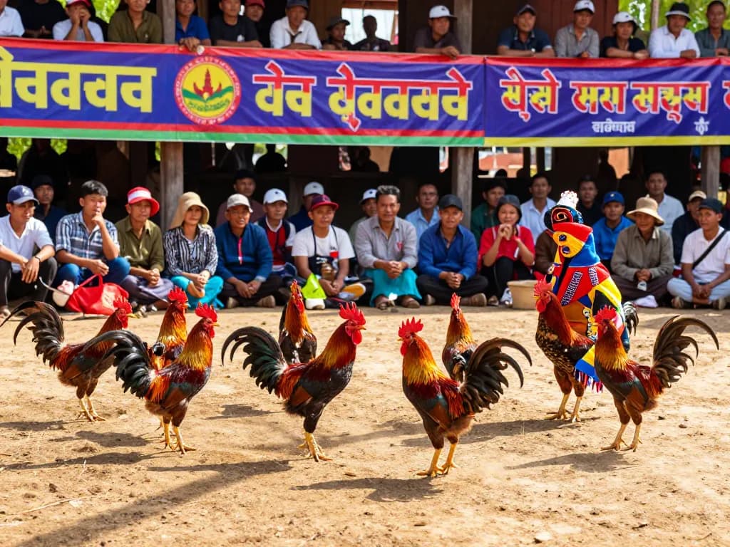 Trải nghiệm đá gà đầy hấp dẫn tại đá gà trường cam với những chú gà sống động và đầy màu sắc.