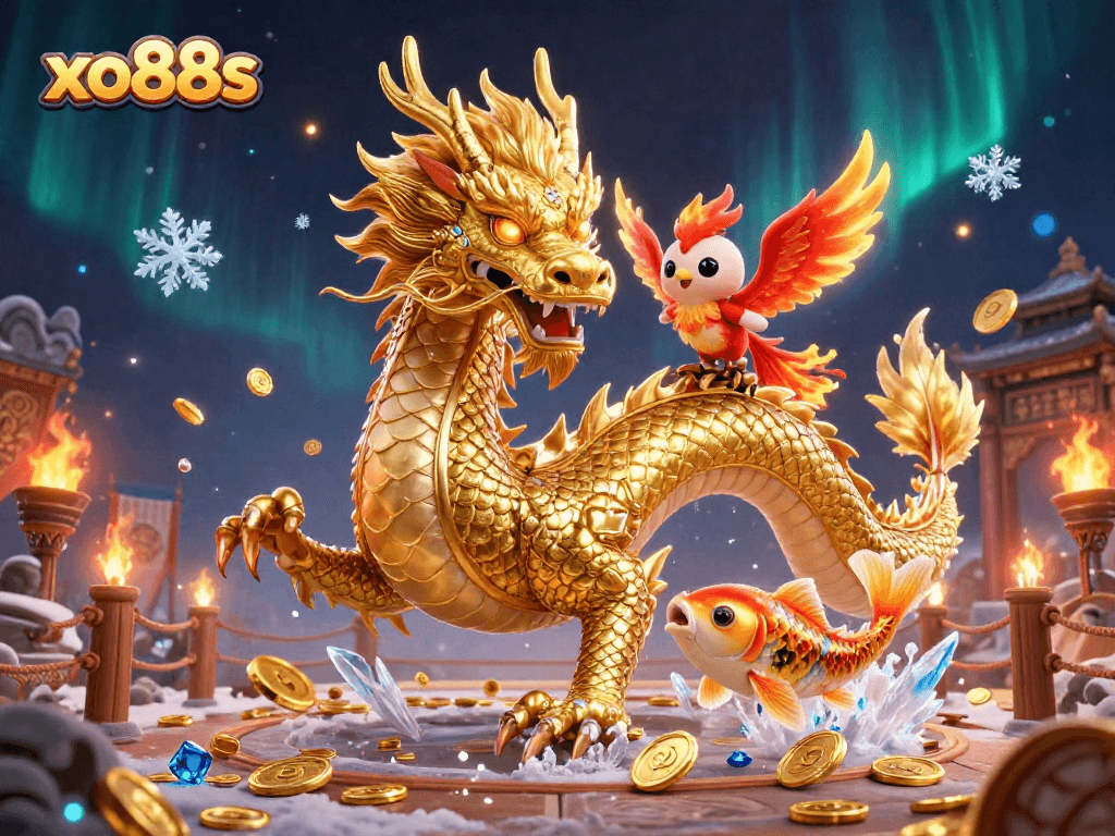 Experience the thrilling world of xo88s with vibrant, dynamic casino characters amidst sparkling elements.