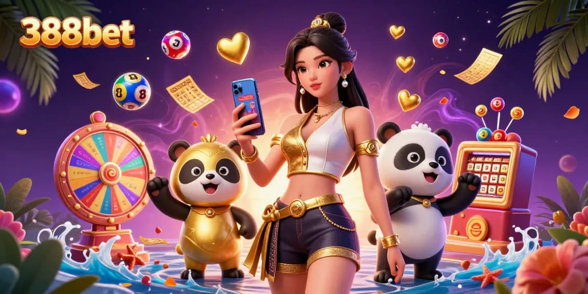 Experience thrilling gaming with 388bet through a vibrant scene showcasing casino excitement and activities.