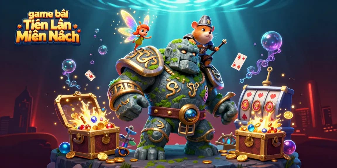 Experience the excitement of game bài Tiến Lên Miền Bắc with our enchanting characters and vibrant casino elements.