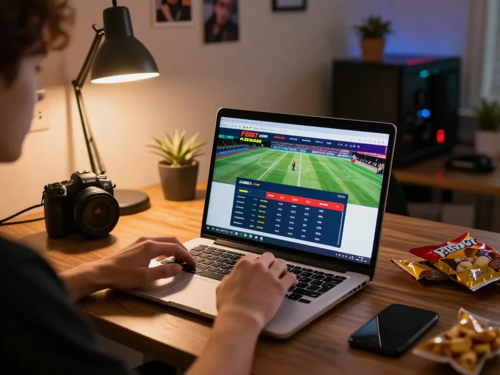 Betting session on F8bet com with a person engaged in online gaming at home