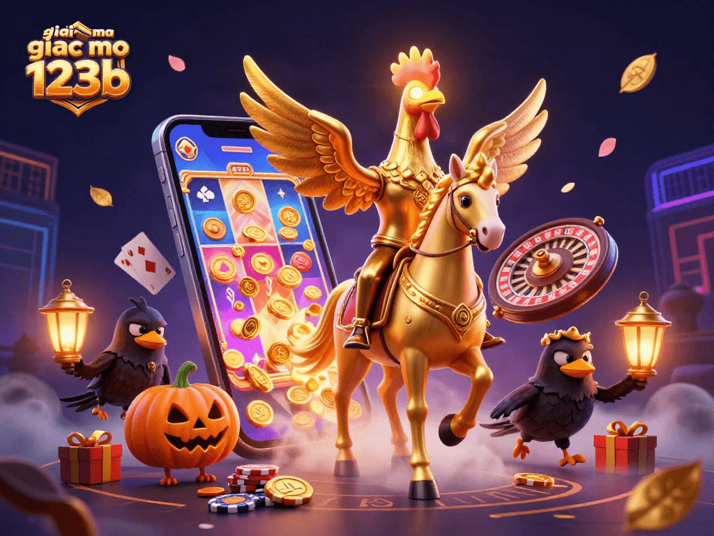 Engage in the world of giai ma giac mo 123b with this dynamic 3D casino illustration featuring vibrant characters and gambling elements.