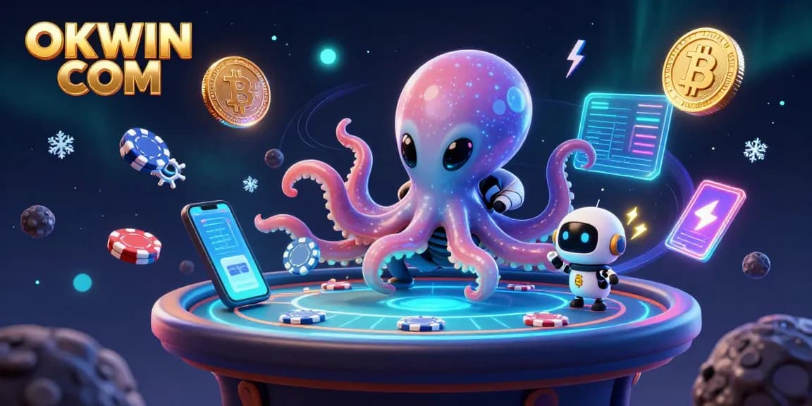 Engage in thrilling gameplay with OKWIN COM's ultra-detailed alien poker scene featuring exciting cosmic elements.