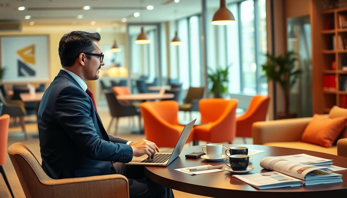 Headhunter Gastronomie consulting with a client in a modern office setting.